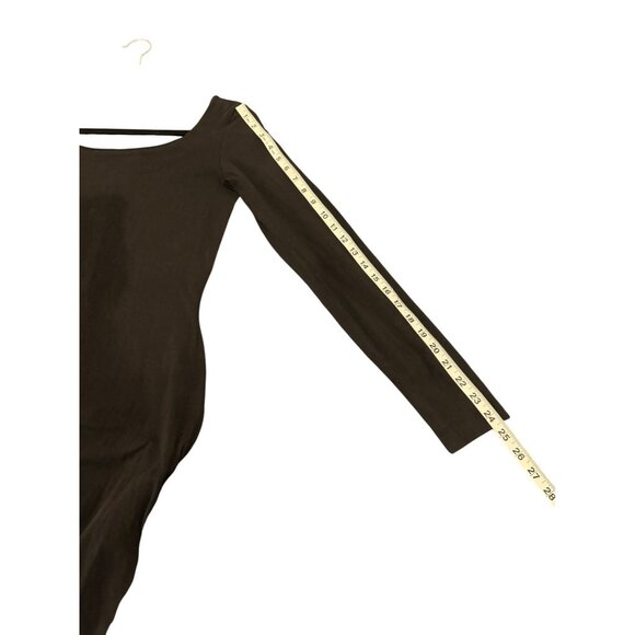 Vintage Betsey Johnson 90s Y2K Black Scoop Neck Stretchy Maxi Dress Size M - Picture 7 of 8